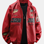 Embroidered Racing Leather Jacket