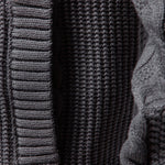 Twist Jacquard Zipper Stand Collar Sweater