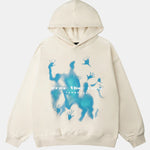 Oversize Silhouette Graffiti Print Hoodie
