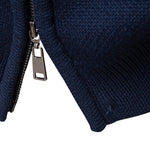 Geometry Jacquard Zipper Stand Collar Sweater