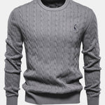 Giraffe Embroidery Twist Jacquard Sweater