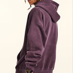 Oversize Number Print Washed Distressed Hoodie