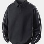 Relax Fit Polo Collar Sweatshirt