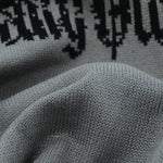 Slogan Distressed Crew Neck Sweater