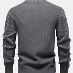 Twist Jacquard Zipper Stand Collar Sweater