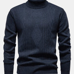 Geometric Jacquard Turtle Neck Sweater
