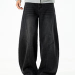 Washed Distressed Denim Baggy Pants
