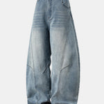 Washed Distressed Denim Baggy Pants