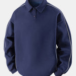 Relax Fit Polo Collar Sweatshirt