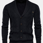 Geometric Jacquard Shawl Collar Cardigan Sweater