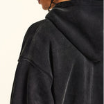 Oversize Number Print Washed Distressed Hoodie