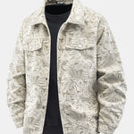 Leaf Print Corduroy Jacket