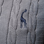 Giraffe Embroidery Twist Jacquard Sweater