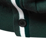 Ribbed Cardigan With Stripe Trim