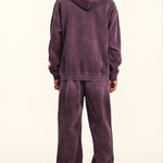 Oversize Number Print Washed Distressed Hoodie