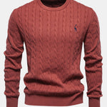 Giraffe Embroidery Twist Jacquard Sweater