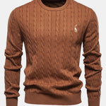 Giraffe Embroidery Twist Jacquard Sweater