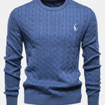 Giraffe Embroidery Twist Jacquard Sweater