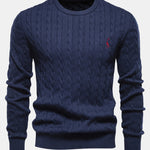 Giraffe Embroidery Twist Jacquard Sweater