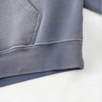 Oversize Number Print Washed Distressed Hoodie