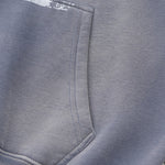 Oversize Number Print Washed Distressed Hoodie
