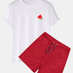 Watermelon Print T-Shirt & Swim Shorts