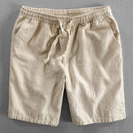Geometric Jacquard Textured Cuban Shirt & Linen Cotton Blend Shorts
