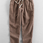 Geometric Print Linen Look Shirt & Linen Cotton Blend Cropped Pants