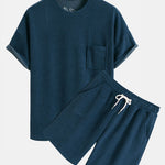 Dropped Shoulder Corduroy T-Shirt & Shorts