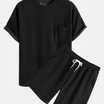 Dropped Shoulder Corduroy T-Shirt & Shorts