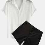 Geometry Textured Cuban Shirt & 3" Chino Shorts
