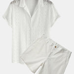 Geometry Textured Cuban Shirt & 3" Chino Shorts