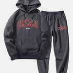 Chicago Letter Print Hoodie & Jogger Pants