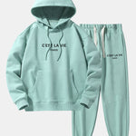 Paris Print Cotton Blend Hoodie & Jogger Pants