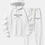 Paris Print Cotton Blend Hoodie & Jogger Pants