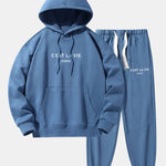 Paris Print Cotton Blend Hoodie & Jogger Pants