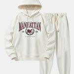 Manhattan Varsity Print Cotton Blend Hoodie & Jogger Pants