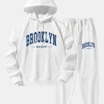Brooklyn Print Cotton Blend Hoodie & Jogger Pants