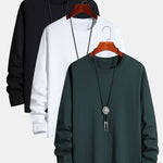 3 Pieces Basic Long Sleeve Cotton T-Shirt