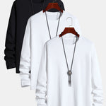 3 Pieces Basic Long Sleeve Cotton T-Shirt