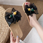 Bowknot Gauze Open Toe Split-Joint Slippers