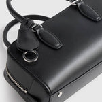 Italian Leather Mini Bowler Crossbody Satchel