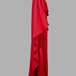 Cape High-Low Pleated Solid Color Split-Joint Round-Neck Evening Dresses Maxi Dresses
