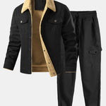 Teddy Lined Chino Jacket & Chino Cargo Jogger Pants