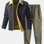Teddy Lined Chino Jacket & Chino Cargo Jogger Pants