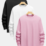 3 Pieces Basic Long Sleeve Heavy Weight T-Shirts