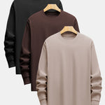 3 Pieces Basic Long Sleeve Heavy Weight T-Shirts