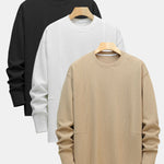 3 Pieces Long Sleeve Relax Fit Patchwork Ribbed T-Shirts
