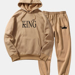 King Print Hoodie & Crown Print Jogger Pants