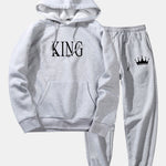 King Print Hoodie & Crown Print Jogger Pants